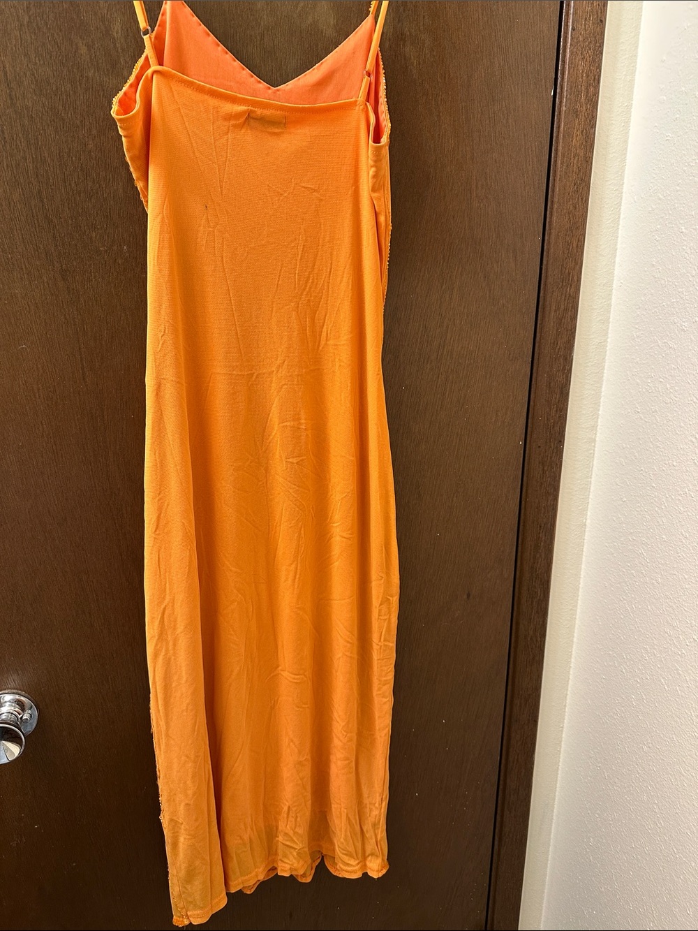 Orange Beaded Slip Dress - Picture 2 of 2